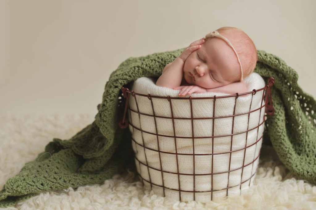 Seattle newborn photographer | newborn baby girl in basket