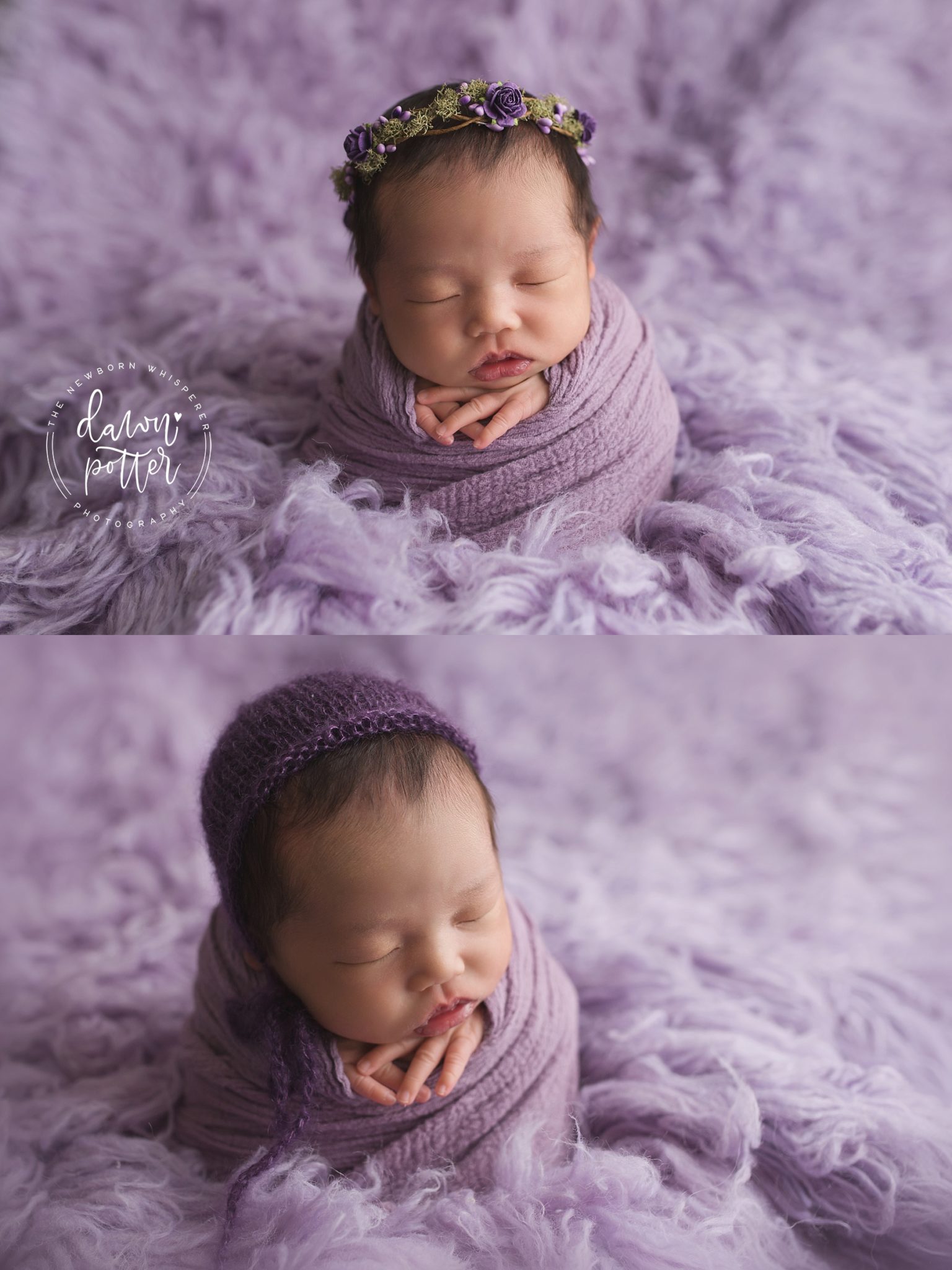 potato sack pose | lavender flokati | Seattle newborn baby photographer | Dawn Potter the Newborn Whisperer | Issaquah newborn photographer potato sack pose | Seattle newborn baby photographer | Dawn Potter the Newborn Whisperer | Issaquah newborn photographer
