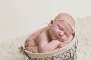 baby girl in basket | Seattle newborn photographer