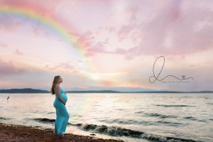 Seattle Newborn Baby Maternity Photographer Rainbow Baby | sunset beach maternity session | seattle newborn baby maternity photographer