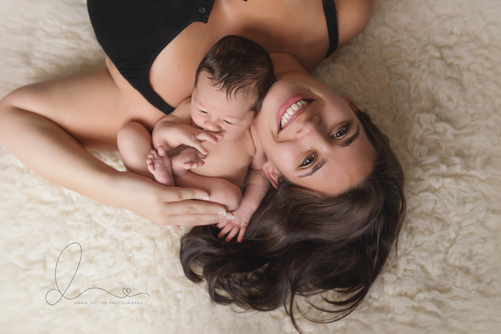 newborn baby boy with mom