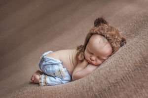 newborn baby boy on beanbag | issaquah baby photographer