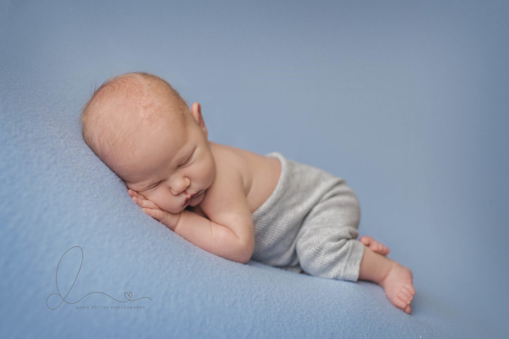 Issaquah newborn session | issaquah baby boy side lying pose