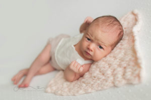 Seattle newborn baby girl wide awake