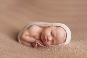 Seattle newborn baby girl womb pose